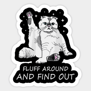 Funny Cat Shirt Fluff Around and Find Out Sticker